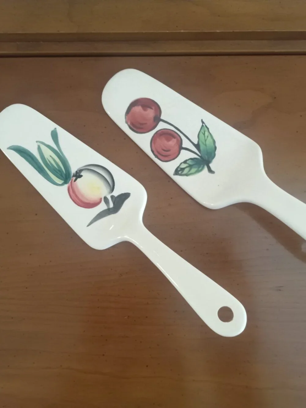 Vintage Puritan Pottery Ceramic Cake Servers (2)